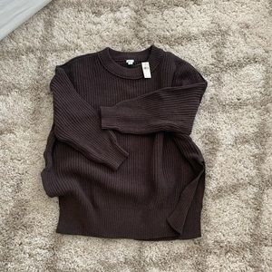 Aerie Split Hem Chunky sweater